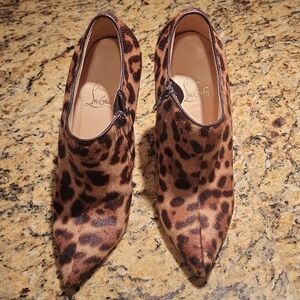 Christian Louboutin fur heel boots size 8.5